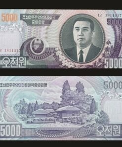 North Korea 5000 Won Banknote UNC Kim Il-sung Mangyongdae 2006 RARE