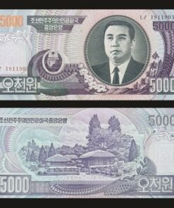 North Korea 5000 Won Banknote UNC Kim Il-sung Mangyongdae 2006 RARE