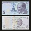 Turkey 5 Lira Banknote 2009 Mustafa Kemal Ataturk Aydin Sayili Atom DNA RARE