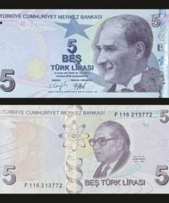 Turkey 5 Lira Banknote 2009 Mustafa Kemal Ataturk Aydin Sayili Atom DNA RARE