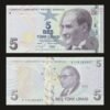 Turkey 5 Lira Banknote 2009 E9 Series UNC Condition Mustafa Kemal Atatürk Aydın Sayılı RARE