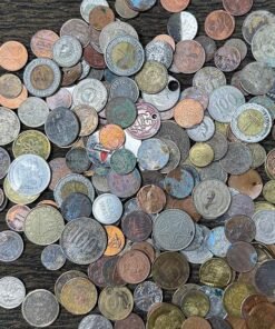 World Mixed Foreign Coins Tokens Scrap Lot Damaged Worn Modified Sold by Weight 100 grams