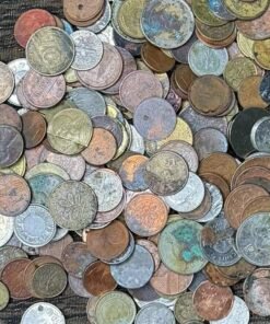 World Mixed Foreign Coins Tokens Scrap Lot Damaged Worn Modified Sold by Weight 50 grams