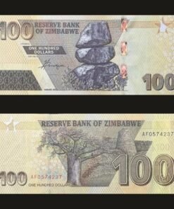 Zimbabwe 100 Dollars Banknote UNC 2020 Balancing Rocks Baobab Tree