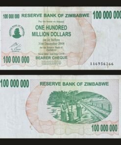 Zimbabwe 100 Million Dollars Bearer Cheque 2008 Hyperinflation Grain Processing RARE