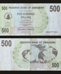 Zimbabwe 500 Dollars Bearer Cheque 2006 Kariba Dam Tigerfish RARE